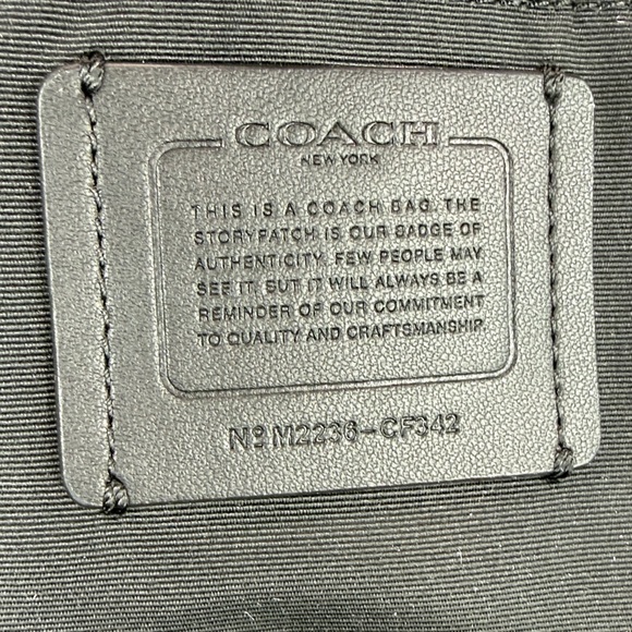 ๐ฅCOACH - Monogram City Tote Navy Blue Coated Canvas Leather CF342 - 110U477 - Picture 15 of 17